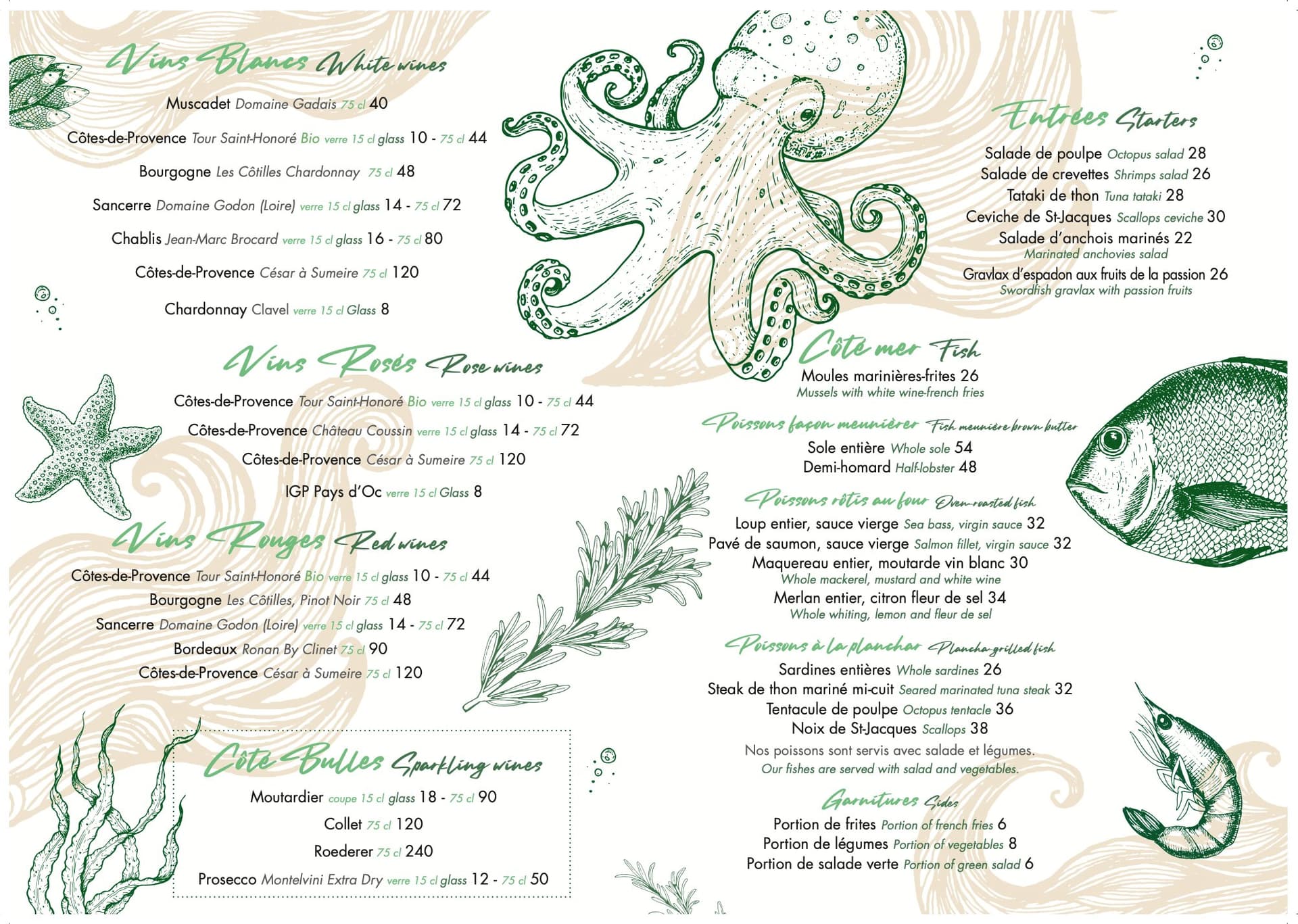 Menu page 1